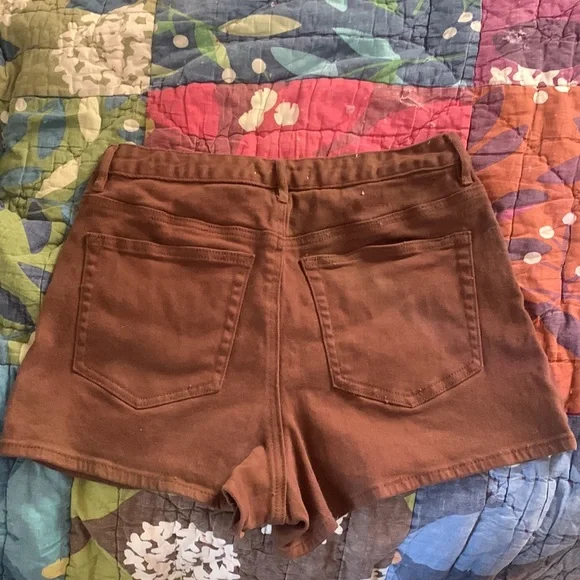 PacSun Brown Stretch High Waisted Denim Shorts - Picture 4 of 4